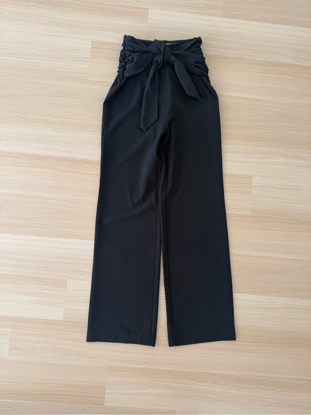 Lovers + Friends Black High-Waist Wide Leg Tie-Belt Pants